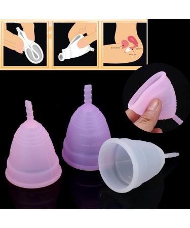 3 Colors 2PCs Reusable Menstrual Cup Set - Eco-Friendly Women's Hygiene Care (Purple) | Anti-Losing & Comfortable - Buy Online on SooperMarket.com