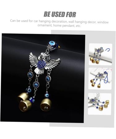 OSALADI Turkish Eye Wall Hanging 3 pcs Delicate Owl Bell Pendant Creative Wall Ornament Unique Home Pendant Bluex3pcs 25x6.8cmx3pcs - Buy Online on SooperMarket.com