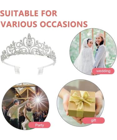 Tiara Crown Crystal Rhinestone Bridal Princess Headband with Comb for Women Bridal Party Wedding Birthdays Anniversaries - Buy Online on SooperMarket.com