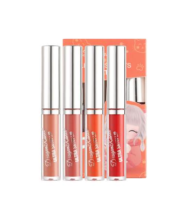 4 colors professional lip balm makeup lipsticks matt waterproof durable lipstick matt nude lipstick beauty lip gloss 1 piece (1 Pack) # 02