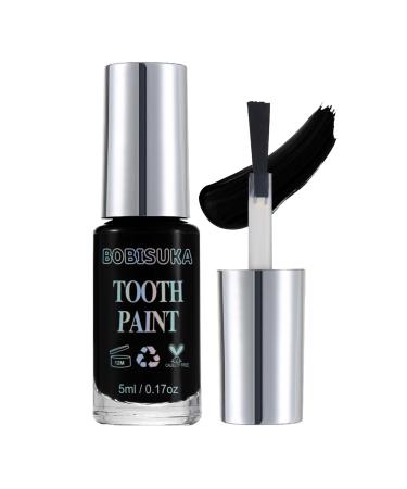 BOBISUKA Black Tooth Paint Professional Black Out Teeth Makeup Solution - Safe Quick Dry & Realistic Perfect for Cosplay Halloween Makeup Theater and Special Effects (5 ml)