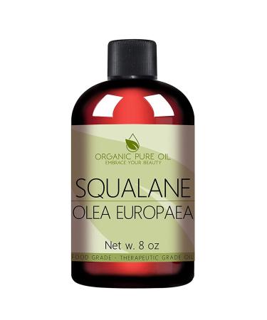 Squalane Oil - 8 oz - 100% Pure, Natural, Plant-Derived, Non GMO, Refined, Squalene Alternative from Olive - Hydrating & Moisturizing Carrier Oil - Perfect for Skin Hair Body Face - Packaging May Vary