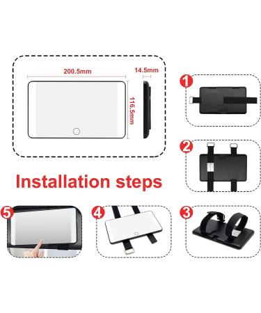 Rotating Lighted Makeup Mirror | LED Vanity Mirror for Car Visor | Dimmable Sunshade Mirror - Buy Online on SooperMarket.com