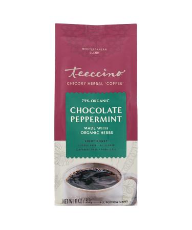 Teeccino Chocolate Peppermint Ground Herbal Coffee - Prebiotic, Caffeine Free, Acid Free, Light Roast - 11 oz - Buy Online on SooperMarket.com