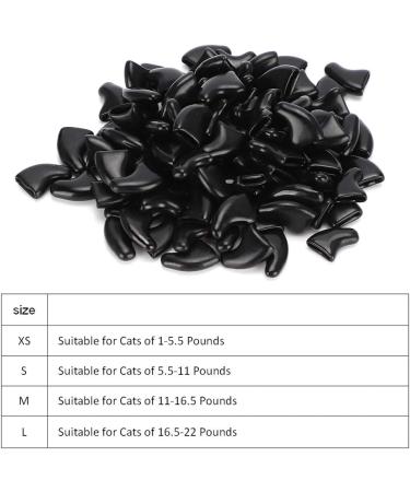 Tmishion Cat Nail Caps & Dog Paw Anti-Scratch Claw Protective Sleeves - 100 Soft Pet Nail Caps in Cool Black for Cats & Dogs - International Shipping Available - Buy Online on SooperMarket.com