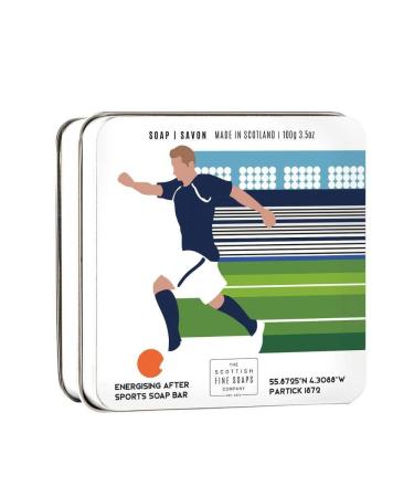 Football Themed 100g Tinned Soap Bar by Scottish Fine Soaps
