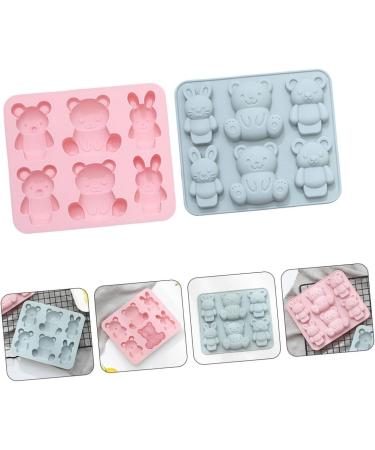 Zerodeko 2pcs Cake Mold Keychain Silicone Molds Ice Cube Candy Muffin Top Pans for Baking Resin Molds Silicone Molds for Candles Candle Molds Rabbits Bunny Chocolate Mold Cartoon Silica Gel 15.9X14.1CM - Buy Online on SooperMarket.com