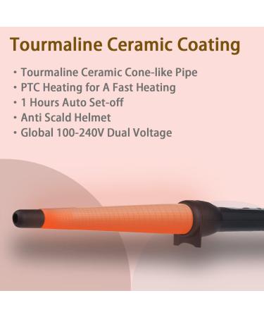Duyfioa Professional Ceramic Hair Curling Wand 1-1/2 Inch with LCD Temperature Control - Black&Rose Pink - Buy Online on SooperMarket.com