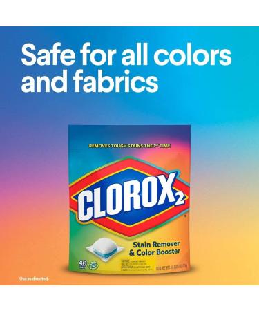 Clorox2 Stain Fighter & Color Booster 40 ct - Multi-Purpose Stain Remover for Bright Colors | International Shipping Available - Buy Online on SooperMarket.com