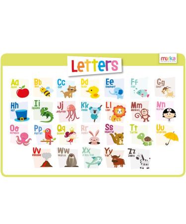 merka Kids Placemat Disposable Placemats for Baby Toddler Placemants ABC Mat Alphabet Learning and Fun Activities Non-Slip Silicone Mat for Dining Table