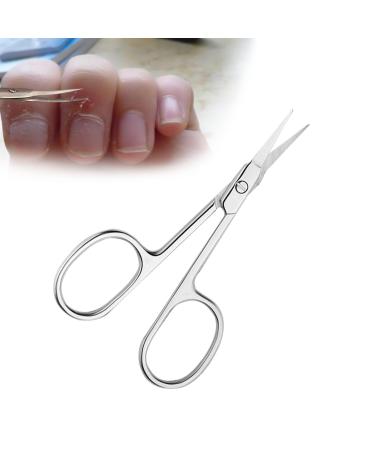 Nail Scissors Beauty Scissors for Eyebrow Moustache Nose Hair Sharp Nail Scissor for Toenails Stainless Steel Curved Cuticle Scissor for Hair Trimming Beauty Grooming Thick Toenails Women Men