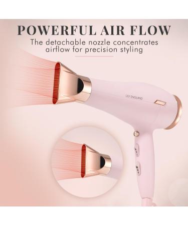 Pink 1800w Hair Dryer for Women - Lightweight & Fast Drying - Lily England Hairdryers (UK Plug) - Buy Online on SooperMarket.com