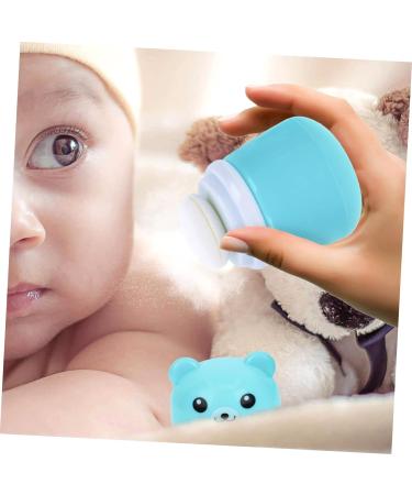 2pcs Bear Powder Puff Box Set for Travel and Newborns - Blue - Buy Online on SooperMarket.com