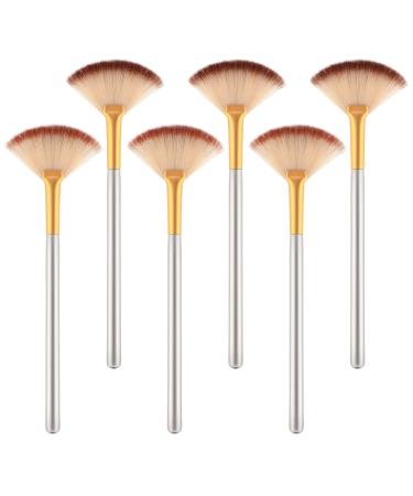 6Pcs Fan Mask Brushes Soft Facial Applicator Brushes Makeup Brushes Cosmetic Tools for Esthetician Mask Mud Cream Supplies(17.5 x 6.5cm)