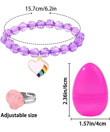 Kirdume Easter Eggs Prefilled With Bracelets - Prefilled Bright Easter Eggs with Bracelets - Easter Basket Stuffers Easter Party Favours for Girls Kids Children Boys Sh-08 - Buy Online on SooperMarket.com