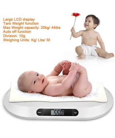 Digital Baby Scales for Newborns - High Accuracy LCD Display 20kg Capacity White - Buy Online on SooperMarket.com