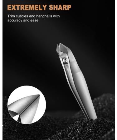 FVION 2-in-1 Cuticle Nipper & Pusher with Pouch - Matt Silver | Portable Cuticle Trimmer Tool - Buy Online on SooperMarket.com