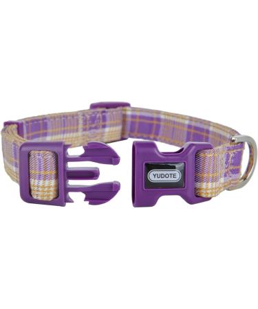 Yudote Soft Dog Collar - Checkered Violet Plaid for Small Dogs with Sensitive Skin - 1-Pack - Buy Online on SooperMarket.com