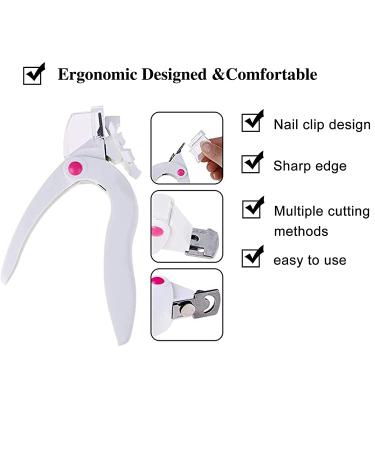Apstour Acrylic Nail Clipper - Adjustable Stainless Steel Cutter for Thick Nails - U-Shaped False Nail Trimmer in White - Buy Online on SooperMarket.com