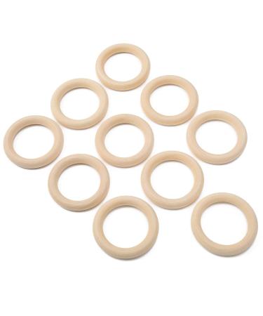 10 Untreated Wooden Baby Bite Rings - Smooth Circle Connectors for DIY Crafts (65mm) - Buy Online on SooperMarket.com