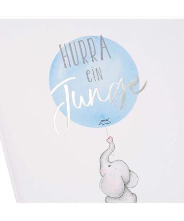 Goldbuch Baby Album Hurray - Child-Friendly Design with Silver Embossing 58 Blank Pages Illustrated Pages & Linen Cover - Blue Photo Album 30x31 cm - Buy Online on SooperMarket.com