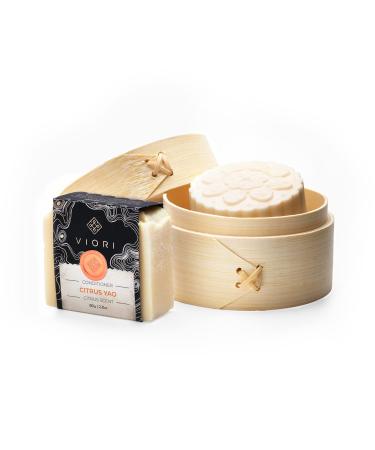 VIORI Citrus Yao Shampoo Bar, Conditioner Bar, and Bamboo Holder Set (Includes Bamboo) - Handcrafted with Longsheng Rice Water & Natural Ingredients - Sulfate-free, Paraben-free, 100% Vegan