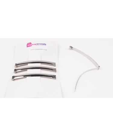 Mytoptrendz 4 PCS 7cm Small Slim Barrettes Hair Pins Dome Metal Hair Slides Hair Accessories for Women and Girls Thin Hair Classic Retro Style (7cm Silver) - Buy Online on SooperMarket.com