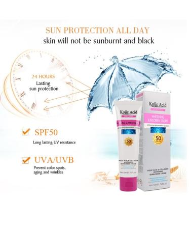 Relief Sun Organic Sunscreen SPF50 - Lightweight Oil-Free Kojic Acid & Collagen Face Cream for Acne Prone Skin - Non-Greasy Moisturizer for Face & Body (50ml - Buy Online on SooperMarket.com