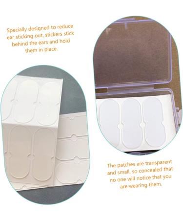 FOMIYES 60pcs Ear Stickers - Corrector De Ojeras | Cosmetic Ear Tape - Transparent Ear Patch | Vertical Ear Tape for Erect Elf Ears | White 4x16cm - Buy Online on SooperMarket.com