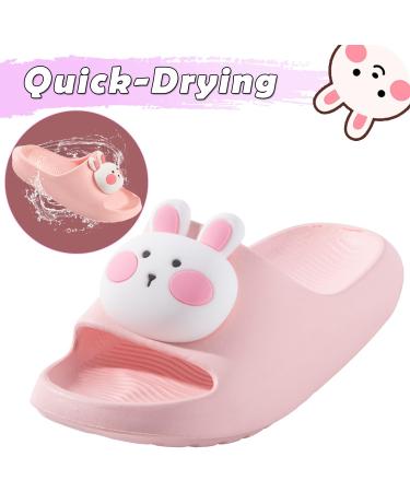 DRECAGE Kids Flip-Flops | Girls & Boys Soft Slide-Resistant Bathing Sandals - Pink Bunny Summer Slippers (EU Sizes 23-33) - Buy Online on SooperMarket.com