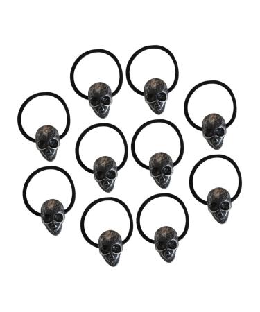 BCOATH 10 Pieces Skull and Hair Rope Halloween Hair Rope Curly Hair Bobbles Halloween Hair Rope Skull Headwear Hair Rope Made of Plastic Hair Accessories Tie Miss Lolita Resin