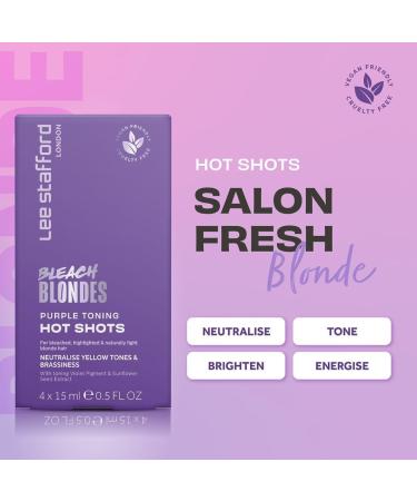 Lee Stafford Purple Toning Hair Treatments - Violet Shampoo for Bleach Blondes 4 x 15ml Hot Shots | Ideal for Highlighted & Naturally Blonde Hair - Buy Online on SooperMarket.com