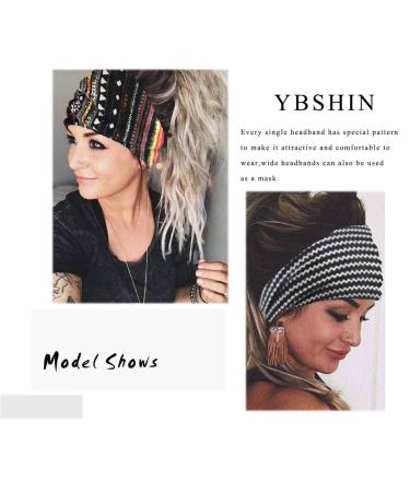 Boho Striped Wide Headbands 3Pcs Set - Elastic Knot Hair Wraps for Women and Girls - Buy Online on SooperMarket.com