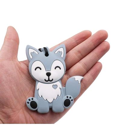 Sensory Chew Necklaces for Kids - 2 Pack Fox Silicone Chewy Toys for Autism ADHD SPD - Blue&Grey - Buy Online on SooperMarket.com