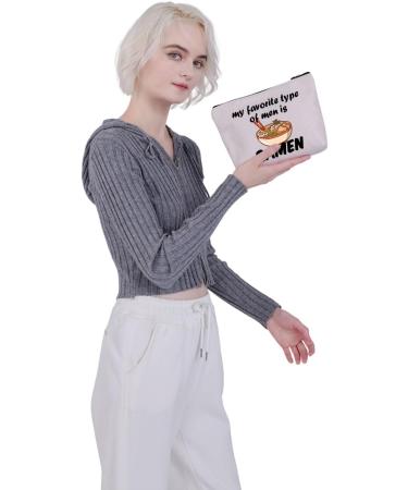 BNQL Ramen Noodle Makeup Bag My Favorite Type of Men is Ramen Gifts for Ramen Noodle Lovers Ramen Print Bag Ramen Foodie Gift (Ramen Noodle Makeup Bag) - Buy Online on SooperMarket.com