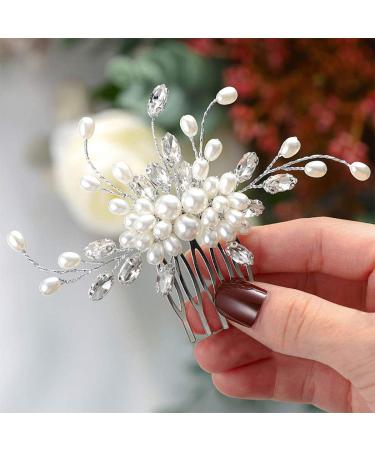 Easedaily Silver Rhinestone Bridal Hair Comb - Wedding Hair Accessory for Women - Buy Online on SooperMarket.com