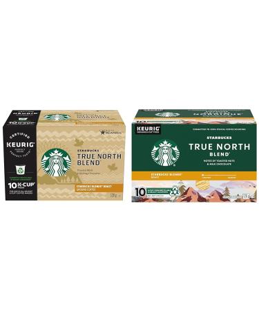 Starbucks True North Blonde Light Roast Coffee Single Serve Keurig K-cup Pods 6 Boxes 60 Capsules & TRUE NORTH BLEND Blonde Roast Ground Coffee K-CUP Pods 10 ct Box