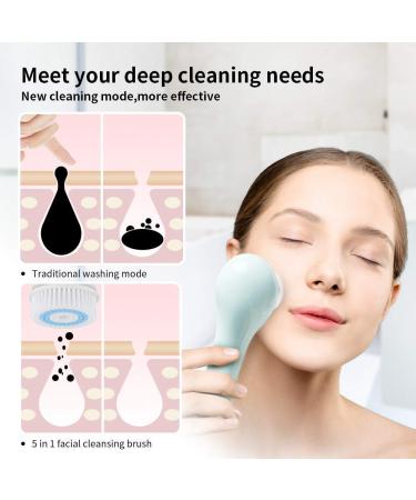 Deep Pore Acne Cleaning Brush Head Replacement - 2 Pack Blue & Green | Unclog Enlarged Pores - Buy Online on SooperMarket.com