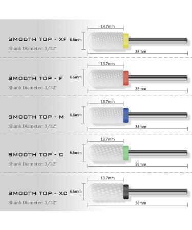 Finibir Ceramic Nail Drill Bit 10Pcs - Professional Electric Drill for Acrylic Nails - Short Handle, No Shaking - Combo 03 - Buy Online on SooperMarket.com
