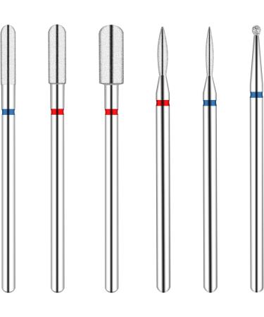 Sibba 6 PCS Diamond Russian Manicure Drill Bits Set for Nail, Wood, Glass, Plastic, Ceramic - Professional Cuticle Drill Bit Set for Manicure - Buy Online on SooperMarket.com