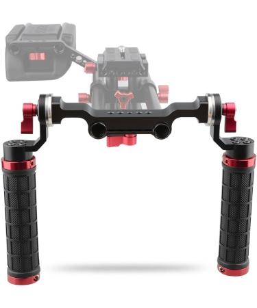 CAMVATE Rubber Handle Grip Shoulder Mount Rig for DSLR - Red (M6 Thread 31.8mm) | 1472 - Buy Online on SooperMarket.com
