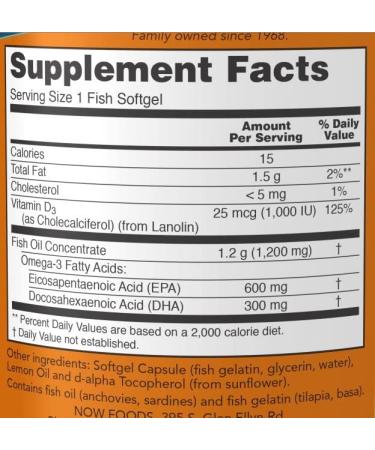 Now Foods Ultra Omega 3-D Fish Oil 180 Soft Capsules - Buy Online on SooperMarket.com