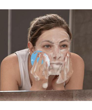 Facial Brush Multifunctional Silicone Face Scrubber Hand Scrubber Waterproof Facial Cleansing Brushes for Skin Cleansing for Deep Cleansing Virtcooy Blue - Buy Online on SooperMarket.com