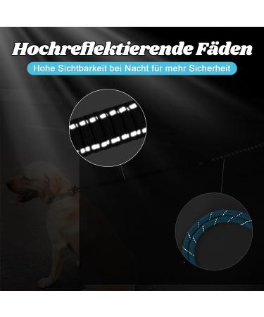 Buy Aystkniet 20m Reflective Bungee Leash for Large Dogs (Up to 80kg) - Padded Handle Lockable Hook - Durable Day & Night Walking Leash - Blue - Buy Online on SooperMarket.com