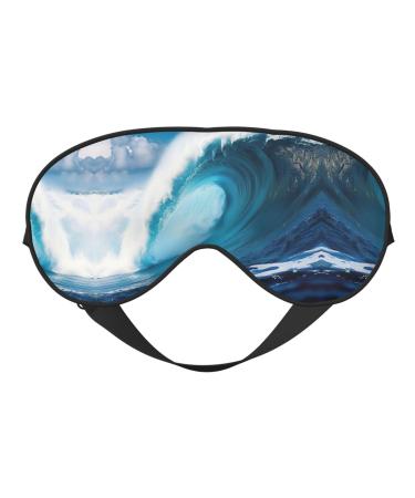 SSIMOO Big Sea Wave Hd Soft Sleep Eye Mask Female Breathable Eye Patch Perfect for Travel and Relaxation Black