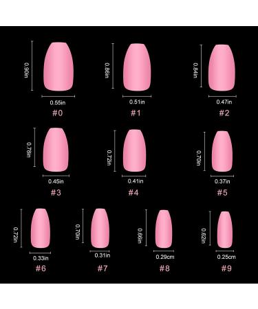 500pcs Coffin Nails - Acrylic False Nail Tips for Salons & DIY - 10 Sizes Ballerina Style - Buy Online on SooperMarket.com