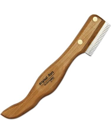 Schecker Ergonomic Underwool Top Hair Trim Knife - Hardened Stainless Steel Cherry Wood Handle Medium Tooth - Ideal for Precision Grooming - Buy Online on SooperMarket.com