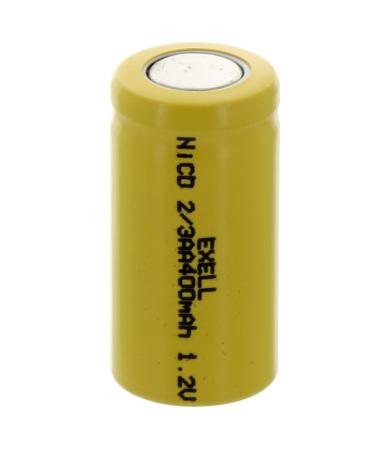 Exell 1.2-Volt Nickel-Cadmium Rechargeable Flat-Top Battery 2/3 AA 400 mAh Battery Replacement for Data Loggers electric mopeds meters radios RC devices electric tools
