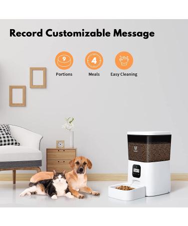 WOPET Automatic Cat Feeder Timed Dog Feeder Pet Food Dispenser with Desiccant Bag for Dry Food Programmable Portion Control & Voice Recorder for Small / Medium Pets White - Buy Online on SooperMarket.com