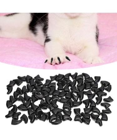 Tmishion Cat Nail Caps & Dog Paw Anti-Scratch Claw Protective Sleeves - 100 Soft Pet Nail Caps in Cool Black for Cats & Dogs - International Shipping Available - Buy Online on SooperMarket.com